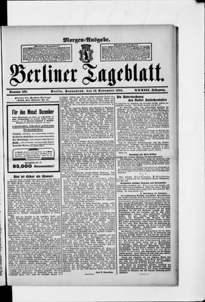 Berliner Tageblatt und Handels-Zeitung vom 19.11.1904