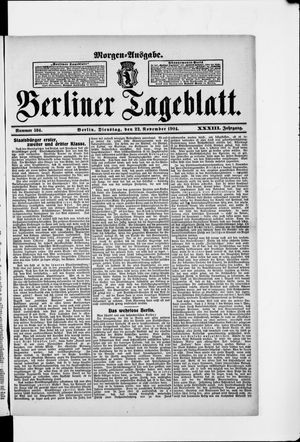 Berliner Tageblatt und Handels-Zeitung vom 22.11.1904