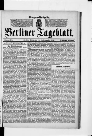Berliner Tageblatt und Handels-Zeitung vom 23.11.1904