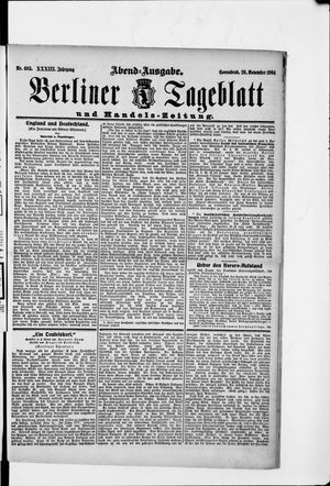 Berliner Tageblatt und Handels-Zeitung vom 26.11.1904