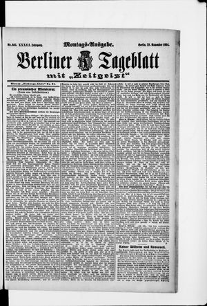 Berliner Tageblatt und Handels-Zeitung vom 28.11.1904