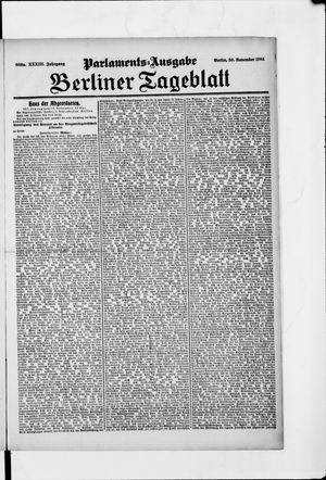 Berliner Tageblatt und Handels-Zeitung vom 30.11.1904