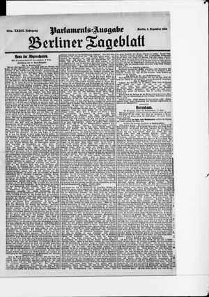 Berliner Tageblatt und Handels-Zeitung on Dec 1, 1904