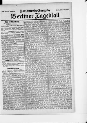 Berliner Tageblatt und Handels-Zeitung on Dec 4, 1904