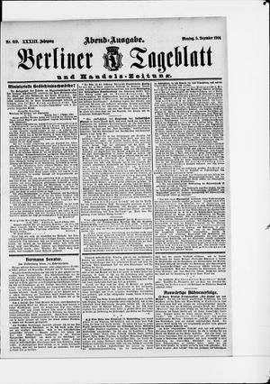 Berliner Tageblatt und Handels-Zeitung vom 05.12.1904