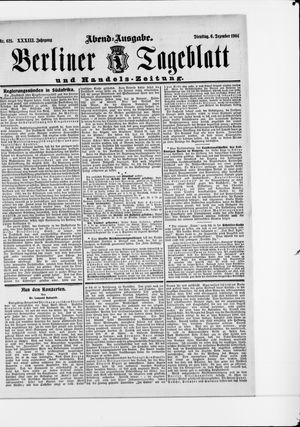 Berliner Tageblatt und Handels-Zeitung vom 06.12.1904