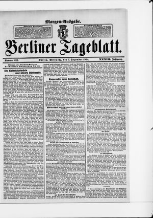 Berliner Tageblatt und Handels-Zeitung vom 07.12.1904
