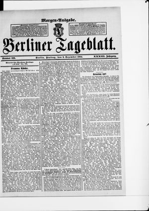 Berliner Tageblatt und Handels-Zeitung on Dec 9, 1904
