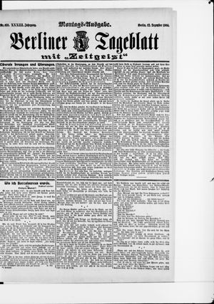 Berliner Tageblatt und Handels-Zeitung vom 12.12.1904