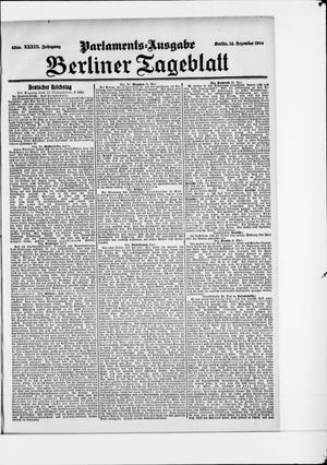 Berliner Tageblatt und Handels-Zeitung vom 14.12.1904