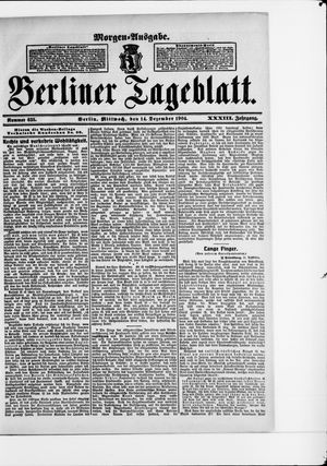 Berliner Tageblatt und Handels-Zeitung vom 14.12.1904