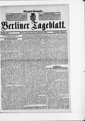 Berliner Tageblatt und Handels-Zeitung vom 16.12.1904