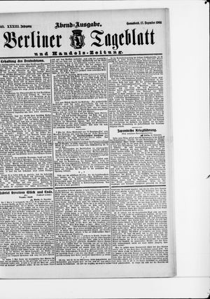 Berliner Tageblatt und Handels-Zeitung on Dec 17, 1904