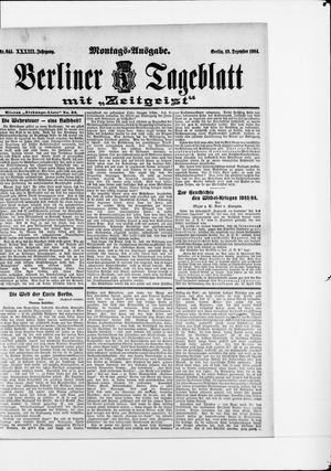 Berliner Tageblatt und Handels-Zeitung on Dec 19, 1904