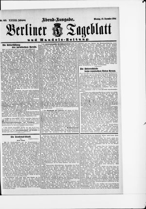 Berliner Tageblatt und Handels-Zeitung on Dec 19, 1904