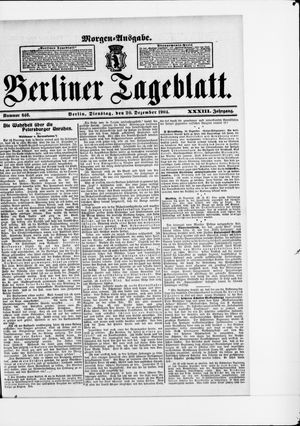 Berliner Tageblatt und Handels-Zeitung vom 20.12.1904