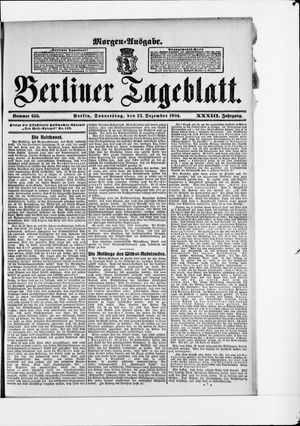Berliner Tageblatt und Handels-Zeitung vom 22.12.1904