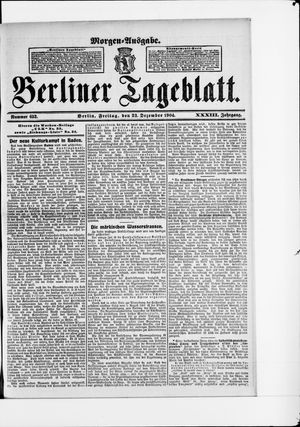 Berliner Tageblatt und Handels-Zeitung vom 23.12.1904
