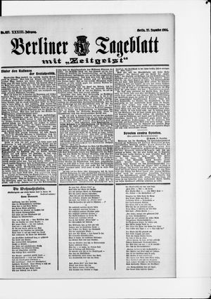 Berliner Tageblatt und Handels-Zeitung vom 27.12.1904
