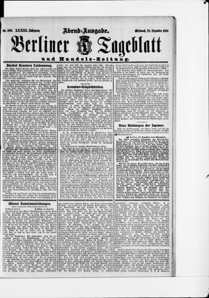 Berliner Tageblatt und Handels-Zeitung vom 28.12.1904