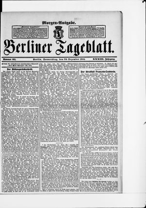 Berliner Tageblatt und Handels-Zeitung vom 29.12.1904