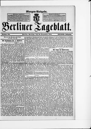 Berliner Tageblatt und Handels-Zeitung vom 30.12.1904