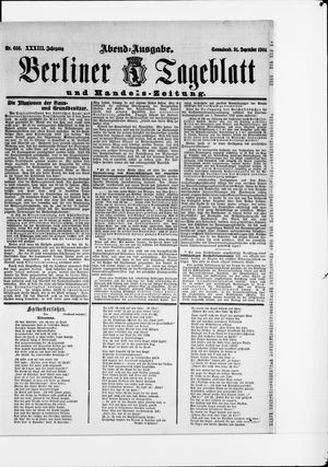 Berliner Tageblatt und Handels-Zeitung vom 31.12.1904