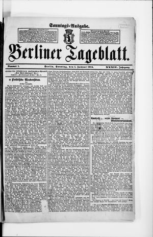 Berliner Tageblatt und Handels-Zeitung vom 01.01.1905