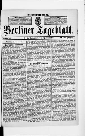 Berliner Tageblatt und Handels-Zeitung on Jan 7, 1905
