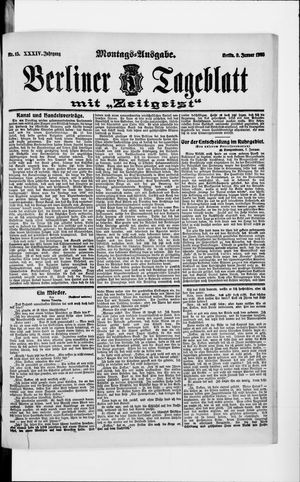 Berliner Tageblatt und Handels-Zeitung on Jan 9, 1905