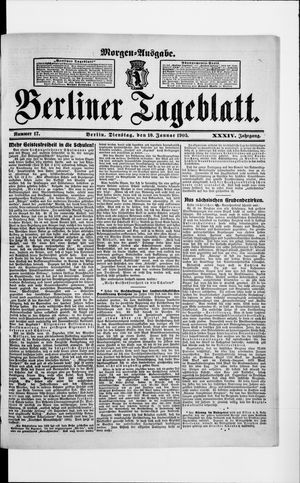 Berliner Tageblatt und Handels-Zeitung vom 10.01.1905