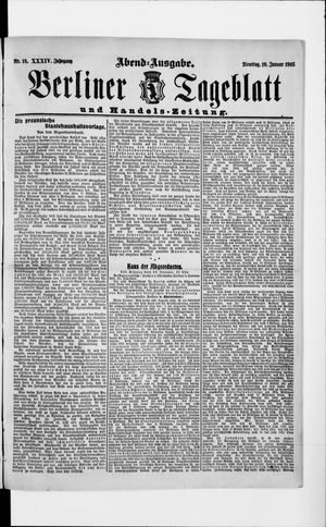 Berliner Tageblatt und Handels-Zeitung vom 10.01.1905