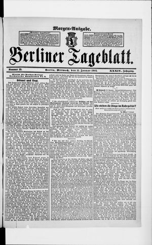 Berliner Tageblatt und Handels-Zeitung vom 11.01.1905