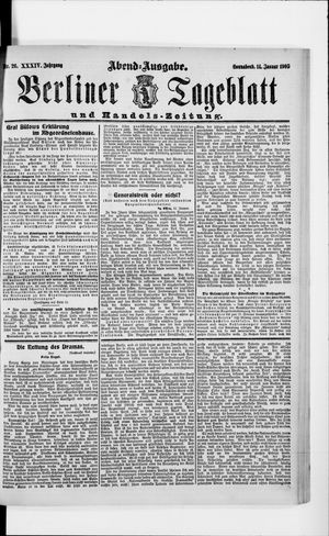 Berliner Tageblatt und Handels-Zeitung vom 14.01.1905