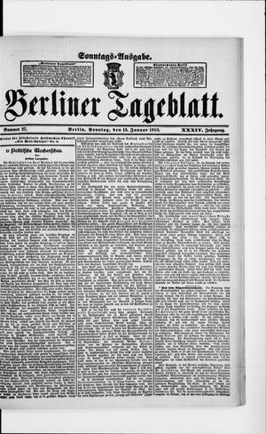 Berliner Tageblatt und Handels-Zeitung vom 15.01.1905