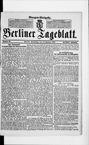 Berliner Tageblatt und Handels-Zeitung vom 17.01.1905
