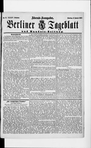 Berliner Tageblatt und Handels-Zeitung on Jan 17, 1905