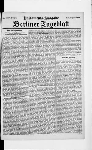 Berliner Tageblatt und Handels-Zeitung vom 18.01.1905