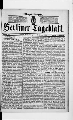 Berliner Tageblatt und Handels-Zeitung vom 19.01.1905