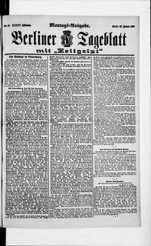 Berliner Tageblatt und Handels-Zeitung vom 23.01.1905