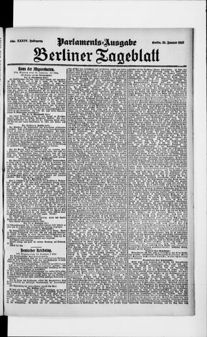 Berliner Tageblatt und Handels-Zeitung vom 25.01.1905