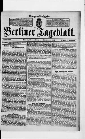 Berliner Tageblatt und Handels-Zeitung vom 26.01.1905