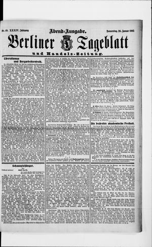Berliner Tageblatt und Handels-Zeitung vom 26.01.1905