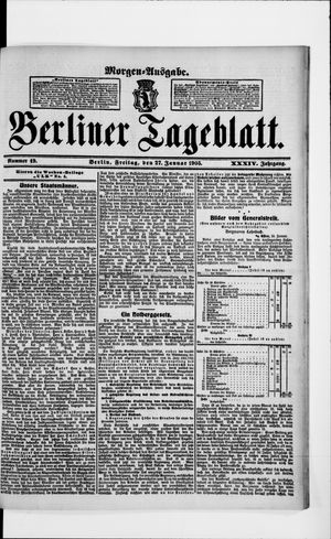 Berliner Tageblatt und Handels-Zeitung vom 27.01.1905