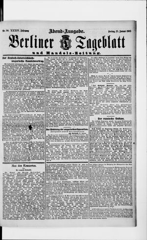 Berliner Tageblatt und Handels-Zeitung vom 27.01.1905