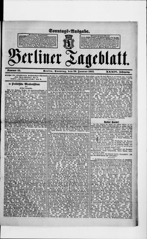 Berliner Tageblatt und Handels-Zeitung vom 29.01.1905