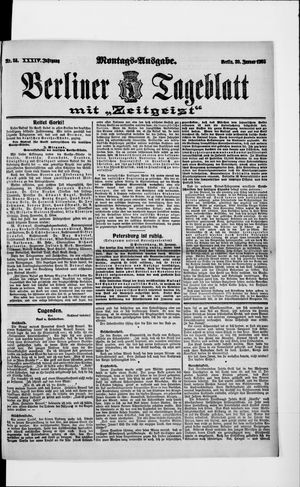 Berliner Tageblatt und Handels-Zeitung on Jan 30, 1905