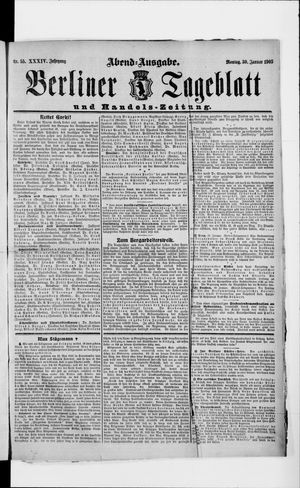 Berliner Tageblatt und Handels-Zeitung on Jan 30, 1905