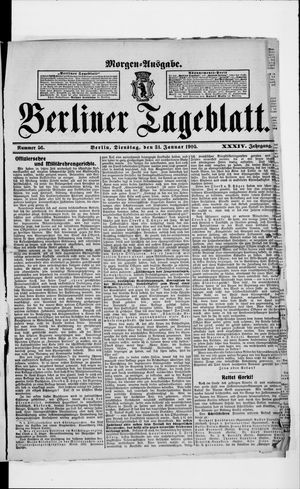Berliner Tageblatt und Handels-Zeitung vom 31.01.1905
