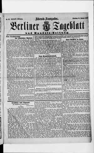 Berliner Tageblatt und Handels-Zeitung vom 31.01.1905